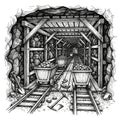 Deeper into the tunnel emphasizing the linearity of the tracks. Royalty Free Stock Photo