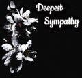 Deepest Sympathy card with abstract white flowers on black background Royalty Free Stock Photo