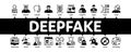 Deepfake Face Fake Minimal Infographic Banner Vector