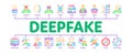 Deepfake Face Fake Minimal Infographic Banner Vector