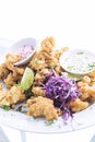 deepfried tempura seafood modern fusion gourmet food cuisine meal