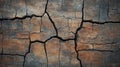 Deeply Cracked Dark Brown Wooden Texture Royalty Free Stock Photo