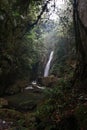 Deeply Hidden Waterfall in Tropical Rainforest