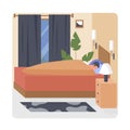 Deeply sleeping man in his cozy bedroom Royalty Free Stock Photo