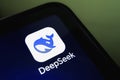 DeepSeek AI app on device Royalty Free Stock Photo