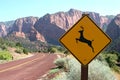 Deer ahead road sign