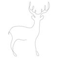 Deer animal line draw vector Royalty Free Stock Photo