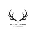 Deer antler illustration logo vector template.