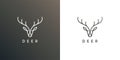 Deer antler line icon logo