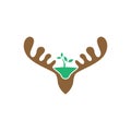 Deer antler logo icon illustration design vector Royalty Free Stock Photo