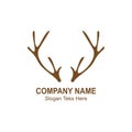 Deer antler logo icon illustration design vector Royalty Free Stock Photo