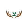 Deer antler logo icon illustration design vector Royalty Free Stock Photo