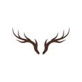 Deer antler logo vector icon illustration Royalty Free Stock Photo