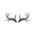 Deer antler logo vector icon illustration Royalty Free Stock Photo