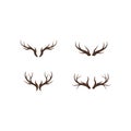 Deer antler logo vector icon illustration