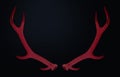 Deer antlers, dark background with place for text Royalty Free Stock Photo