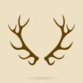 Deer antlers. Horns icon. Vector silhouette.