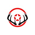 Deer antlers logo icon isolated on white background Royalty Free Stock Photo