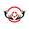 Deer antlers logo icon isolated on white background Royalty Free Stock Photo