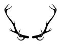 Deer antlers vector s. Hand drawn silhouettes of hunting trophies.Silhouette of the horns Royalty Free Stock Photo