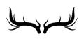 Deer antlers vector s. Hand drawn silhouettes of hunting trophies.Silhouette of the horns Royalty Free Stock Photo