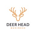 Line art, monoline, outlaine Deer antlers vector logo design Royalty Free Stock Photo