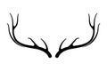 Deer antlers vector s. Hand drawn silhouettes of hunting trophies.Silhouette of the horns Royalty Free Stock Photo