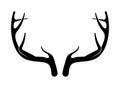 Deer antlers vector s. Hand drawn silhouettes of hunting trophies.Silhouette of the horns Royalty Free Stock Photo