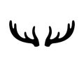 Deer antlers on a white background. illustration. Icon Royalty Free Stock Photo