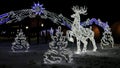 Deer as a symbol of the city of Nizhny Novgorod. New Year. Illumination in the Kremlin.