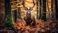 deer in the autumn fairy-tale forest