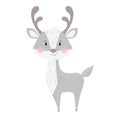 Deer baby print. Cute animal. Cool reindeer illustration