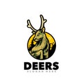 Deer badge mascot logo for sport Royalty Free Stock Photo