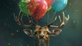 Deer with balloon antlers Royalty Free Stock Photo