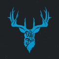 Deer be wild and free invert blue