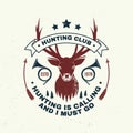 Deer and beer make me happy. Vector. Concept for shirt, label, print, stamp, badge, tee. Vintage typography design with