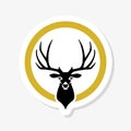 Deer black head logotype on white background