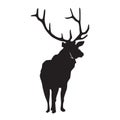 Deer black silhouette on white vector illustration Royalty Free Stock Photo