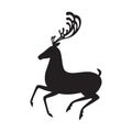 Deer black vector illustration elk silhouette Royalty Free Stock Photo