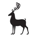 Deer black vector illustration elk silhouette Royalty Free Stock Photo