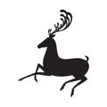 Deer black vector illustration elk silhouette Royalty Free Stock Photo