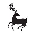 Deer black vector illustration elk silhouette Royalty Free Stock Photo