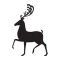 Deer black vector illustration elk silhouette Royalty Free Stock Photo