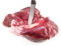 Roe Deer Boning - Wild Game Meat with Knife Royalty Free Stock Photo