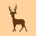 Deer brown pink vector illustration