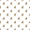 Deer cartoon vector seamless pattern.