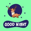 Sleeping reindeer good night