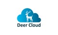 Deer cloud logo design template, creative cloud deer logo concept, deer cloud vector art illustration Royalty Free Stock Photo