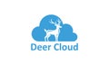 Deer cloud logo design template, creative cloud deer logo concept, deer cloud vector art illustration Royalty Free Stock Photo