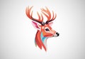 Deer Colorful Logo. Deer Head Logo Design Vector illustration
